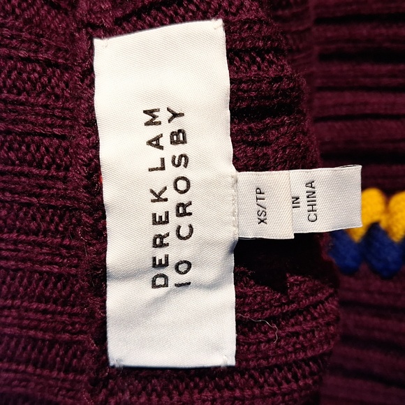 NWOT Derec Lam 10 Crosby Merino Wool Sleeveless Turtleneck Braided Sweater - Picture 7 of 9